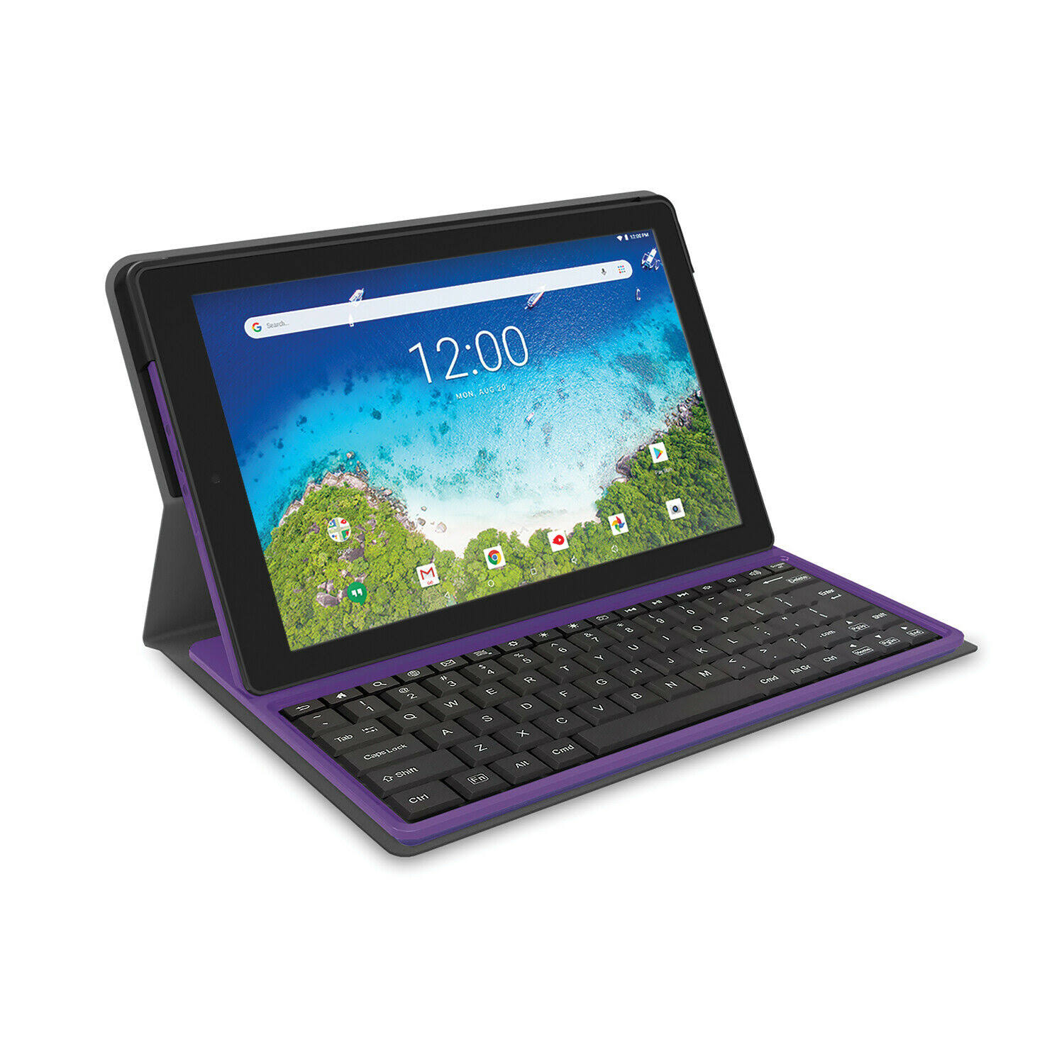 RCA 10.1 inch Android (8.1 Go Edition) 2-in-1 Tablet with Folio Keyboard, Purple