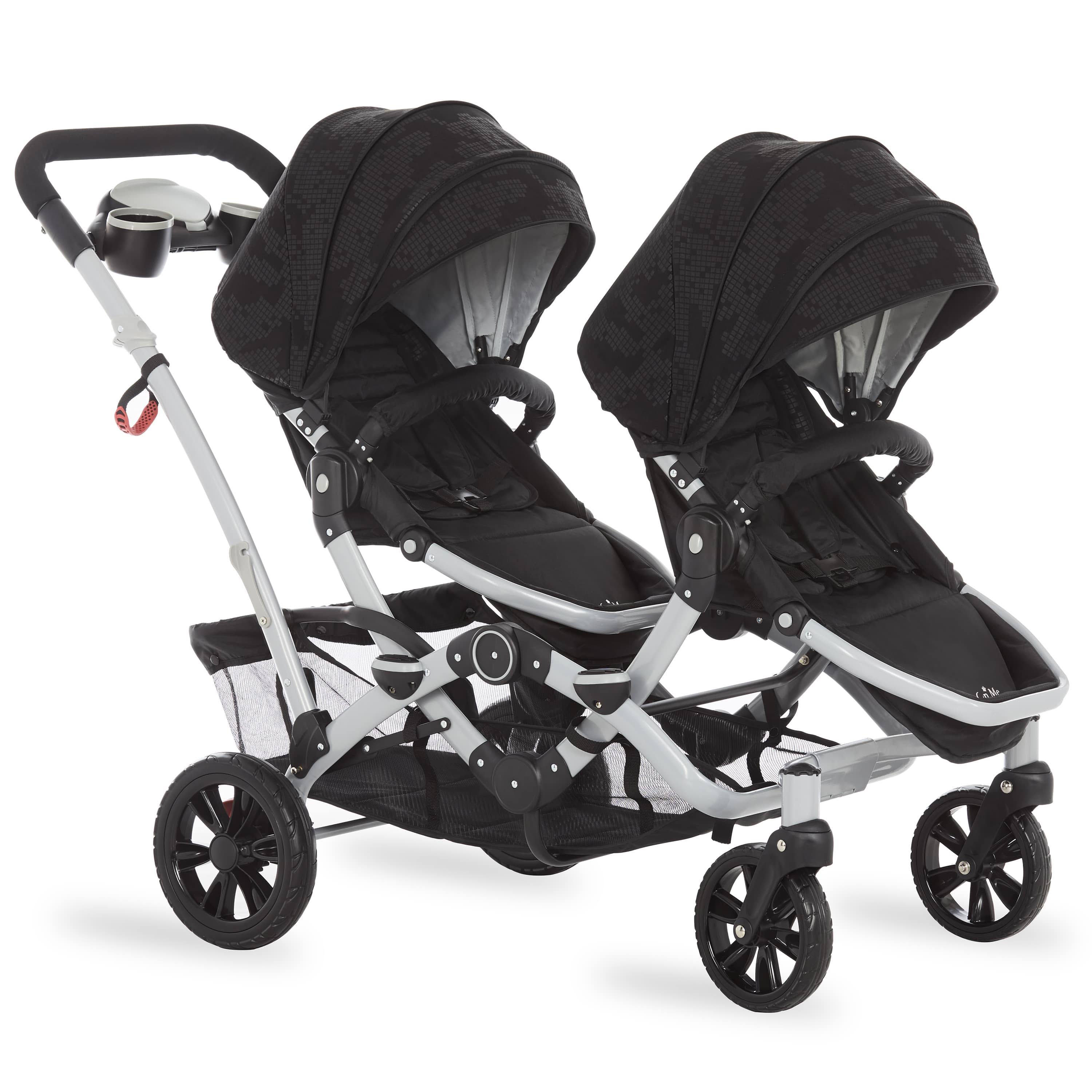Dream on Me Track Tandem Stroller - Face to Face Edition Black