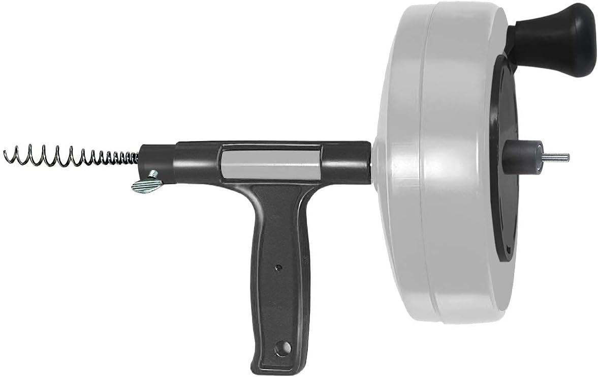 DrainX 50-FT Steel Power Pro Drum Auger Plumbing Snake with Drill Attachment | Use Manually or Powered | Heavy Duty Cable with Work Gloves and
