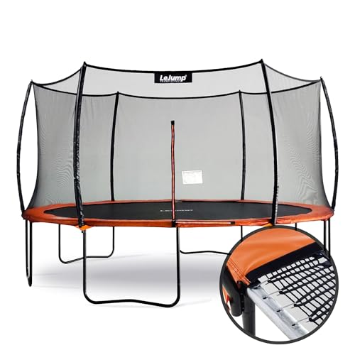 LeJump Outdoor Springless Trampolines 14FT 12FT 10FT Non-Spring ASTM Approved Recreational Big Trampoline with Enclosure Net Best Choice Outdoor