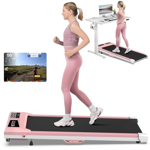 Walking Pad Treadmill, Upgraded Up to 6% Incline Walking Pad, Voice Controlled Under Desk Treadmill 300+LB Capacity Work with ZWIFT KINOMAP