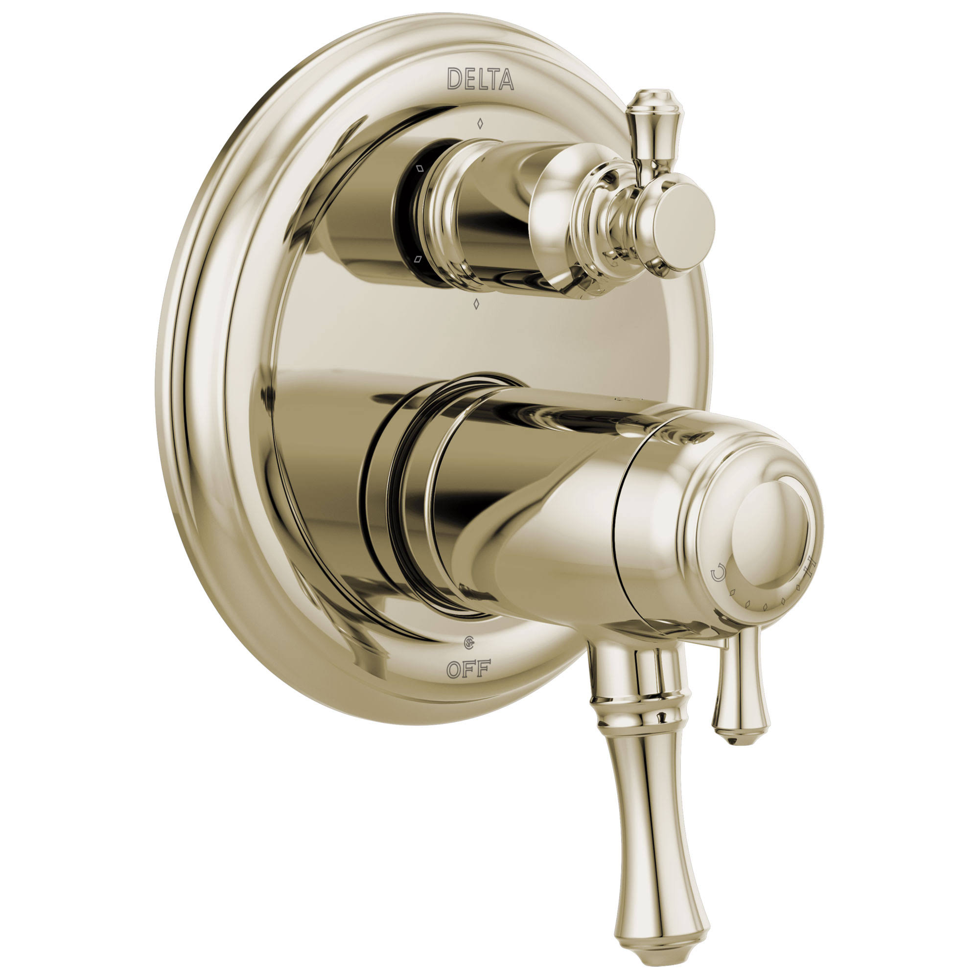Delta Faucets T27T997 PN Cassidy Traditional TempAssure 17T Series Valve Trim with 6 Setting Integrated Diverter in Polished Nic