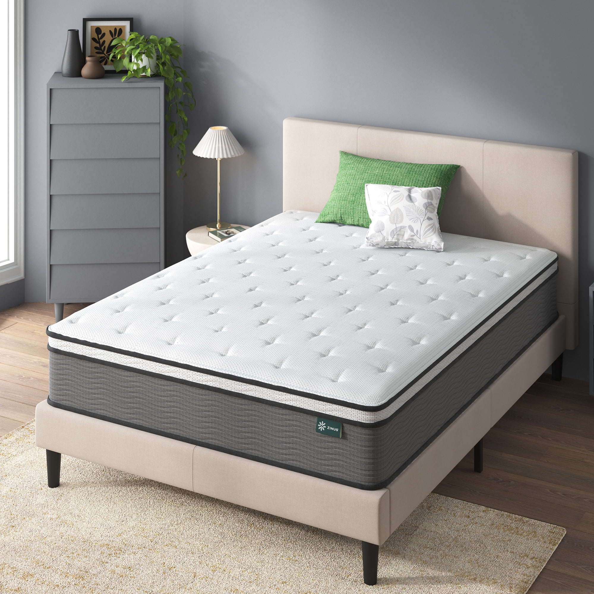 Zinus Support Plus 12" Comfort Foam and Pocket Spring Hybrid Mattress, Queen