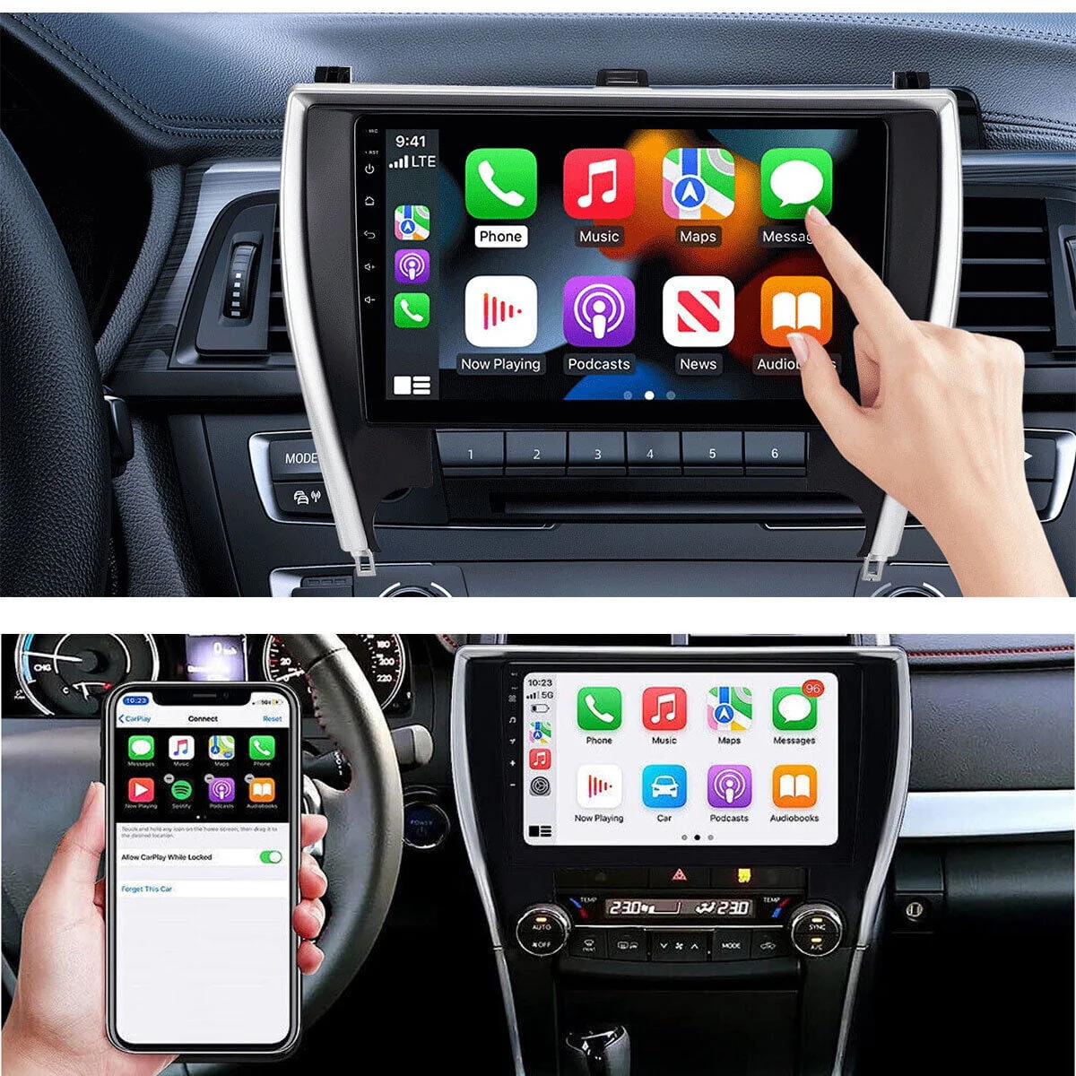 For 2015-2017 Toyota Camry 10.1in Carplay Android 12 Car Stereo Radio GPS Navi