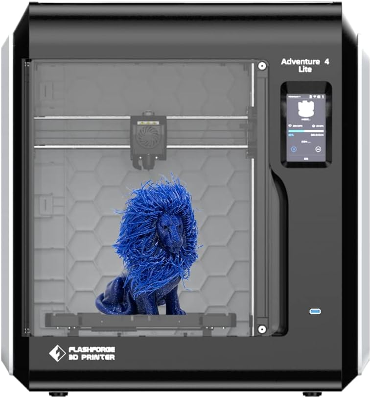 FlashForge Adventurer 4 Lite 3D Printer Leveling-Free with Quick Removable Nozzle, Carborundum Glass Platform and Resume Printing Function