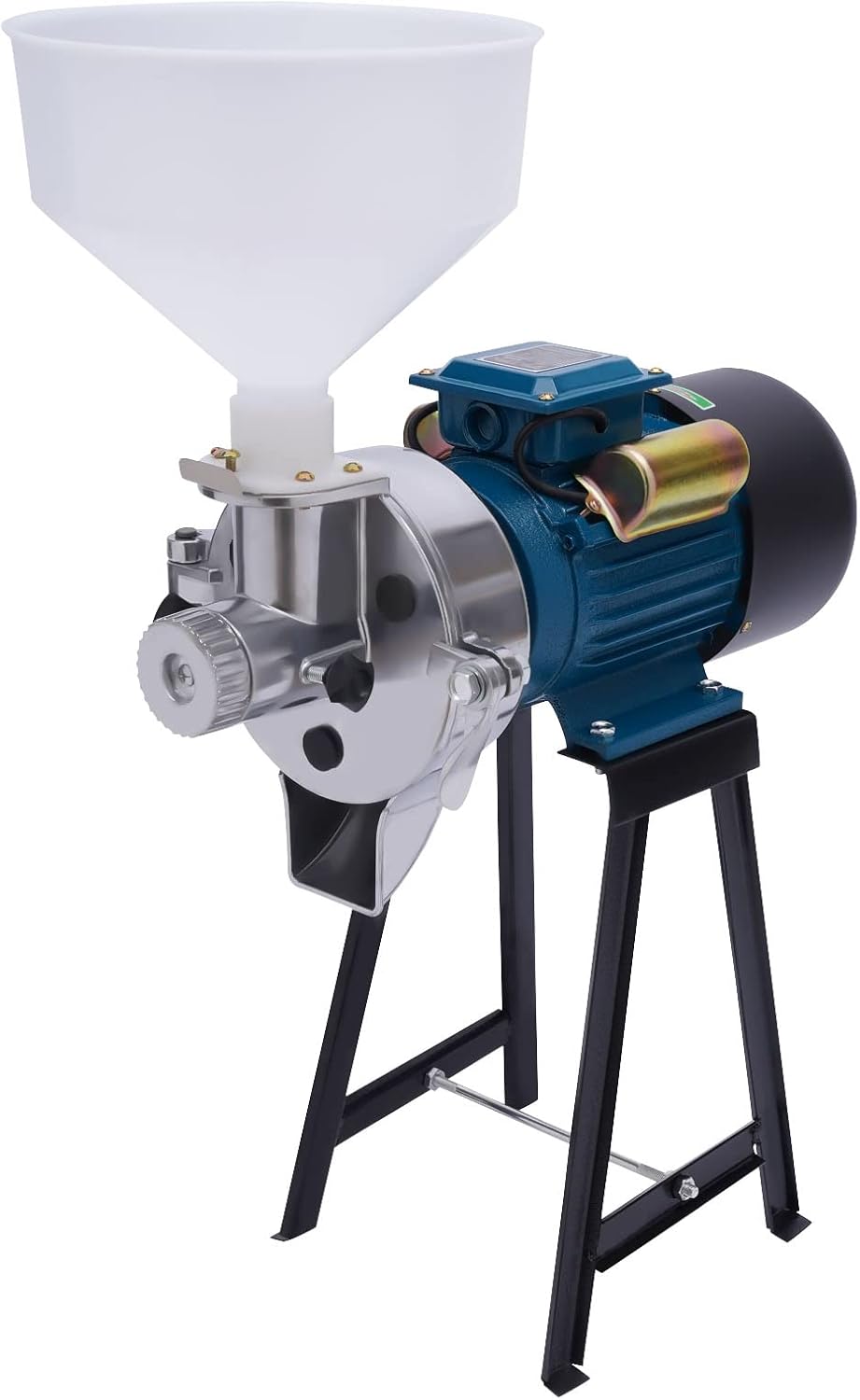 110V 2200W Electric Grain Mill Grinder Machine Wet and Dry Mill Machine W/Funnel Feed Soymilk Wheat Cereals Grinder Flour Mill Grinder for Home and