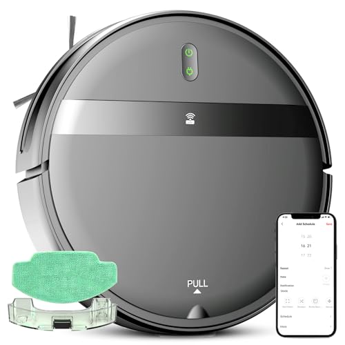 Robot Vacuum and Mop Combo, 2-in-1 Robotic Vacuum Cleaner with Tangle-Free Suction, WiFi/Alexa/App Control, Auto Recharge