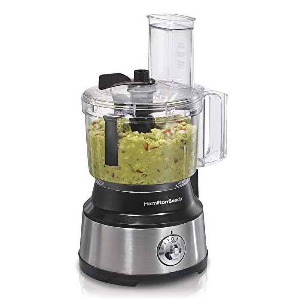 Hamilton Beach Food Processor & Vegetable Chopper for Slicing, Shredding, Mincing, and Puree, 10 Cups + Easy Clean Bowl Scraper