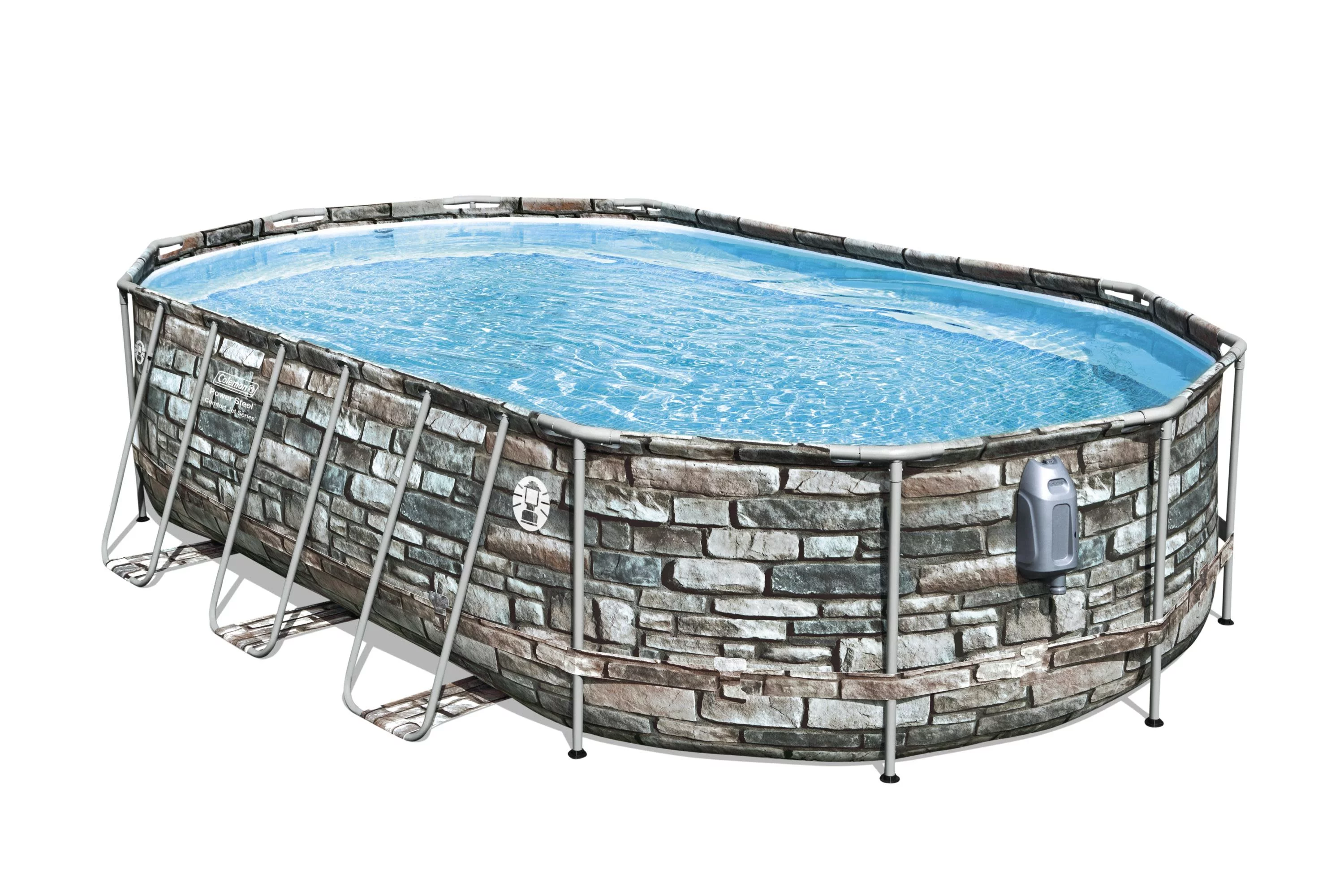 Coleman 20' Power Steel Comfort Jet Oval 48 Deep Metal Frame Above Ground Pool