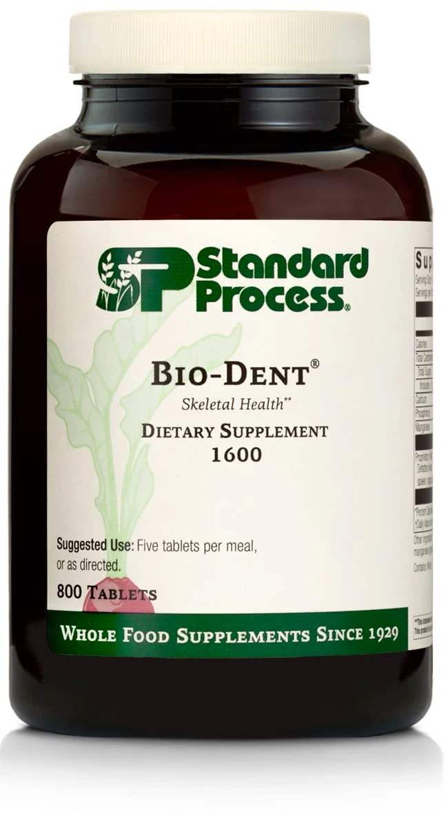 Standard Process Bio-Dent - Whole Food Supplement for Skin, Muscle, and Bone Health - Calcium, Licorice Root, Manganese, Phosphorus, and More