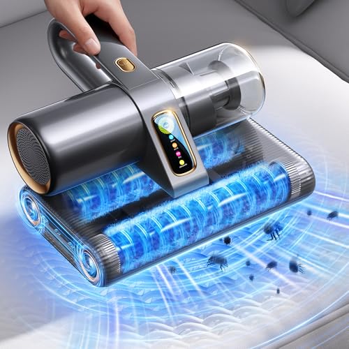 PureMatt Pro 35Kpa Max Suction AI Mattress Vacuum [100% Allergen, Dust Mite & Pet Hair Removal] Bed Vacuum Cleaner with UV Lights, Ultrasonic