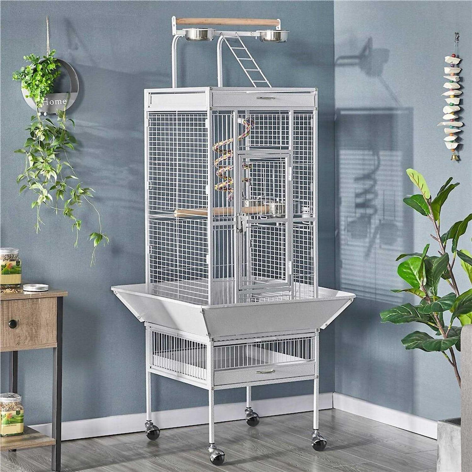 Yaheetech Rolling Metal Parrot Cage with Playtop - Pet Supplies online store