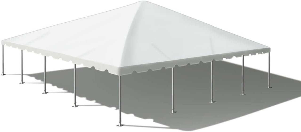TentandTable 40' x 40' Twin Tube West Coast Frame Canopy Tent, White, Indoor/Outdoor, 133-320 Person, Parties & Vendor Events, Heavy Duty
