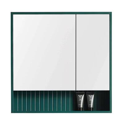 Latitude Run 099E970635584F5DBCB2332C37694EBD Asahel Surface Mount Framed Medicine Cabinet Latitude Run Finish: Green
