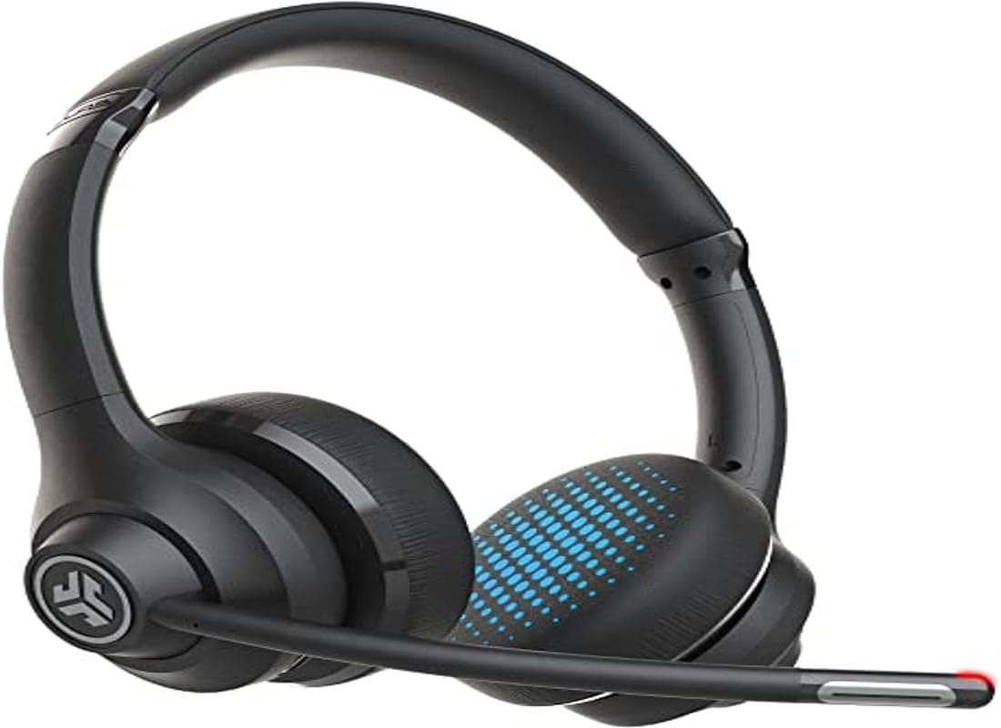 JLab JBuds Work Wireless or Wired Over-Ear Office Headset with 60+ Hours Bluetooth Playtime, Removable Earcup, Clear Calls - for Work or Home Office