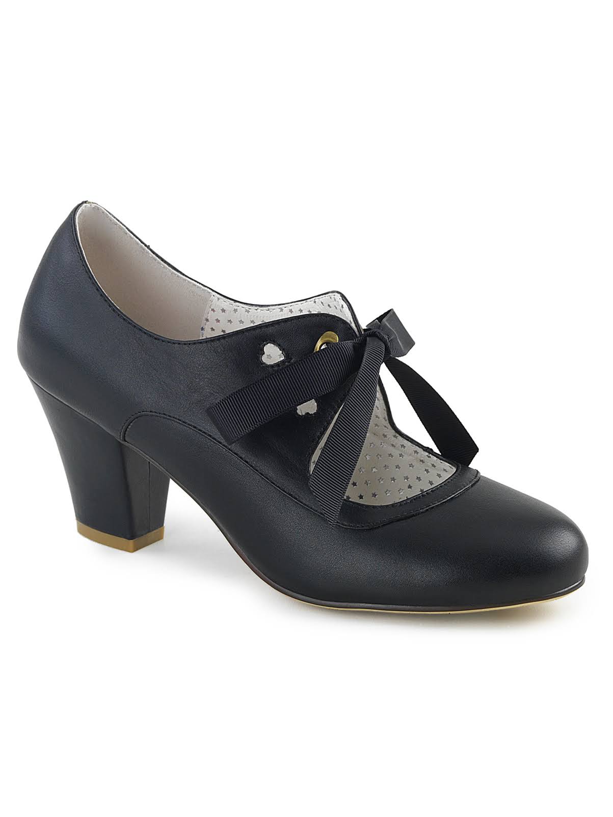 Pin Up Couture Wiggle-32 Cuben Heel Mary Jane Pump Black 7 / Black - Avayadevconnect