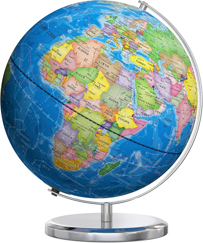 Sponsored Ad - SOUNDANCE 13 Inch World Globe with Stable Heavy Metal Base, Educational Globe for Kids Learning