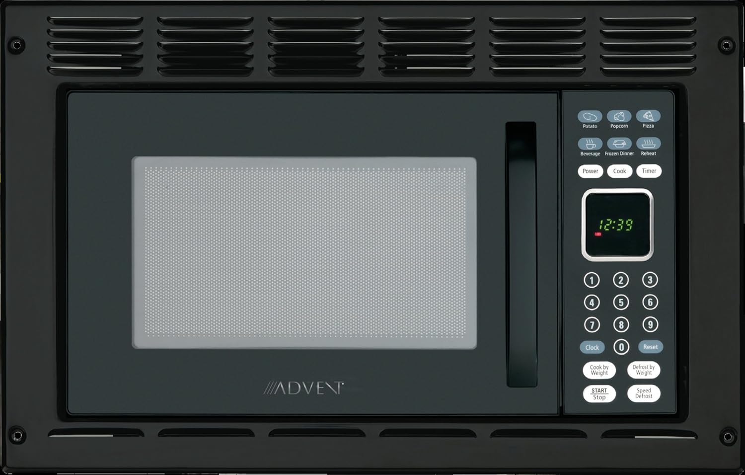 Advent MW912BWDK Black Built-in Microwave Oven with Wide Trim Kit PMWTRIM, Specially Built for RV Recreational Vehicle, Trailer, Camper, Motor Homes