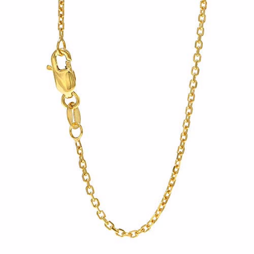 JewelStop 14k Solid Yellow Gold 1.5 mm Cable Chain Necklace, Lobster Claw Clasp-30 Inches, 4.1gr.