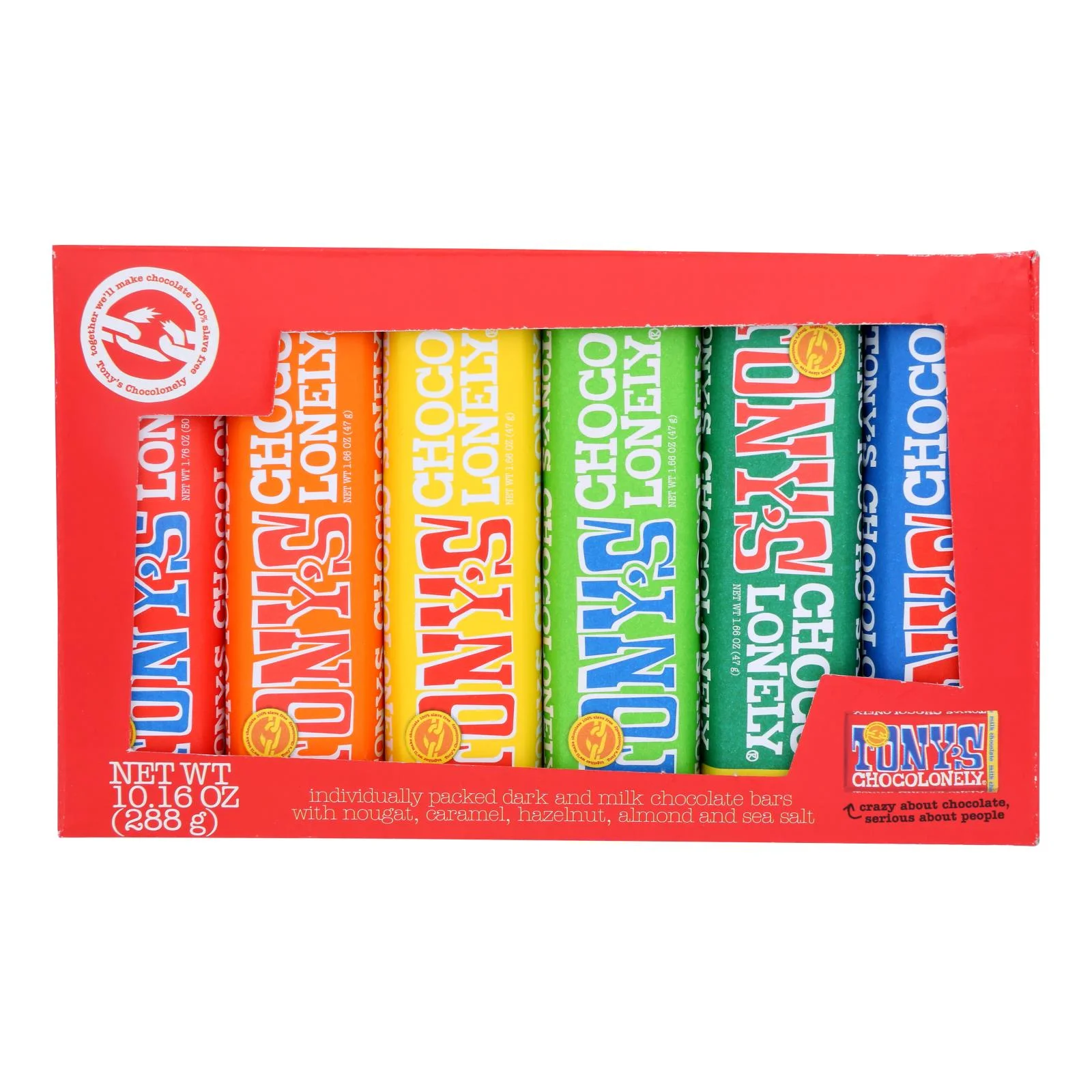 Tony's Chocolonely - Bar Choc.mixed Rainbow - Case of 8-6 CT