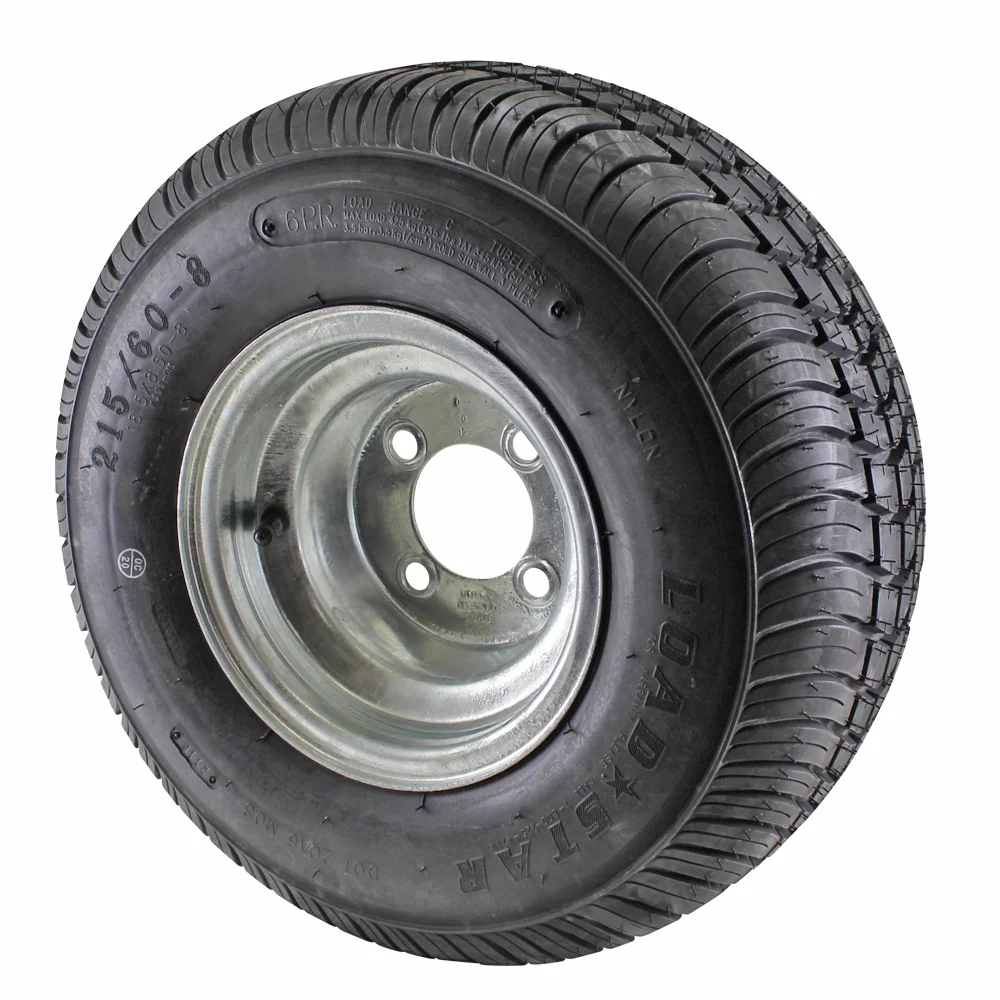 18.5X8.5-8 Loadstar Trailer Tire LRC on 4 Bolt Galvanized Wheel