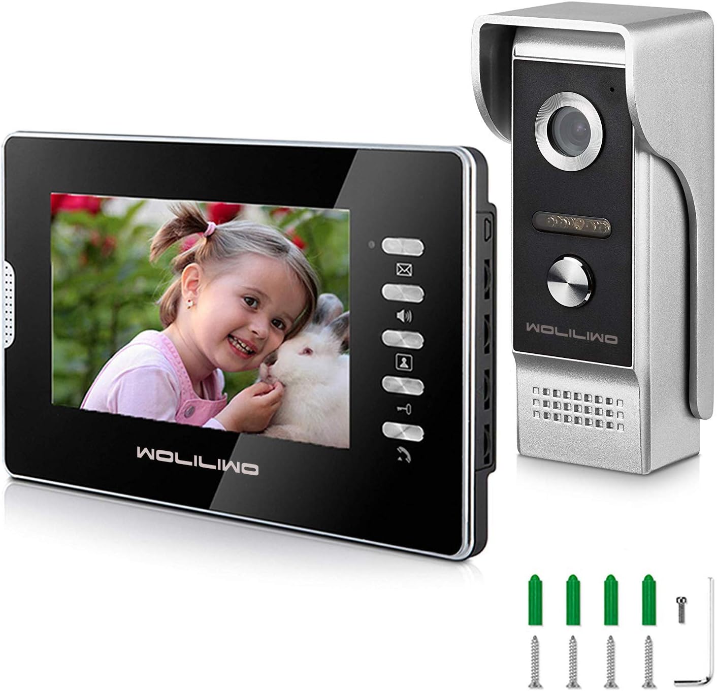 Wired Video Intercom System, Video Doorphone 9 Inches Monitor with Camera Wired Video Doorbell Kits Support Unlock, Monitoring