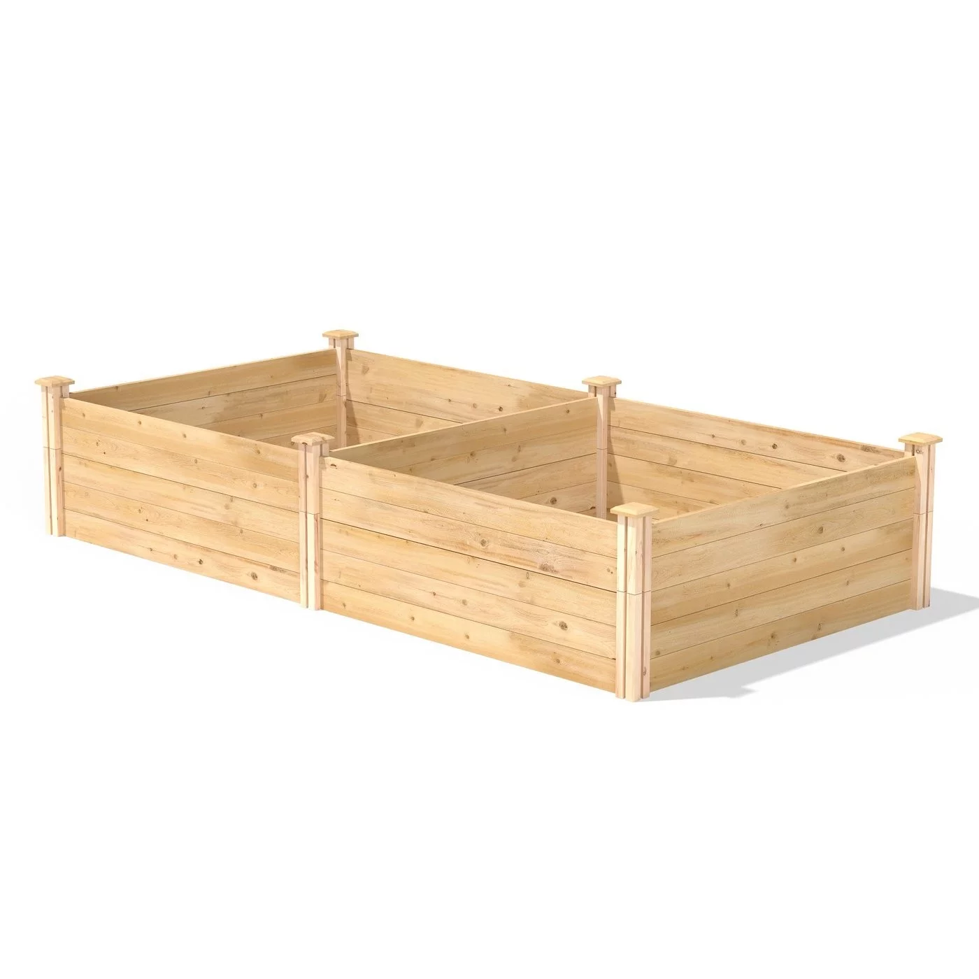 17-inch High Cedar Wood Raised Garden Bed 4 ft x 8 ft - Made in USA - Curated Treasures Market