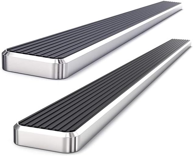 APS iBoard 304 Stainless Steel Polished 5in Silver Running Boards Compatible with Ford F150 2009-2014 SuperCrew Cab (Nerf Bars Side Steps)