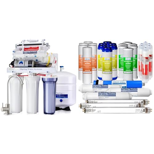iSpring RCC1UP-AK 100GPD Under Sink 7-Stage Reverse Osmosis RO Drinking Filtration System and Ultimate Water Softener with Alkaline Remineralization