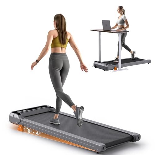 Walking Pad Treadmill with Incline - 300lbs Capacity 2.5HP Ultra-Quiet, 3-Levels Incline, Portable Under Desk Treadmill for Home Office Apartment