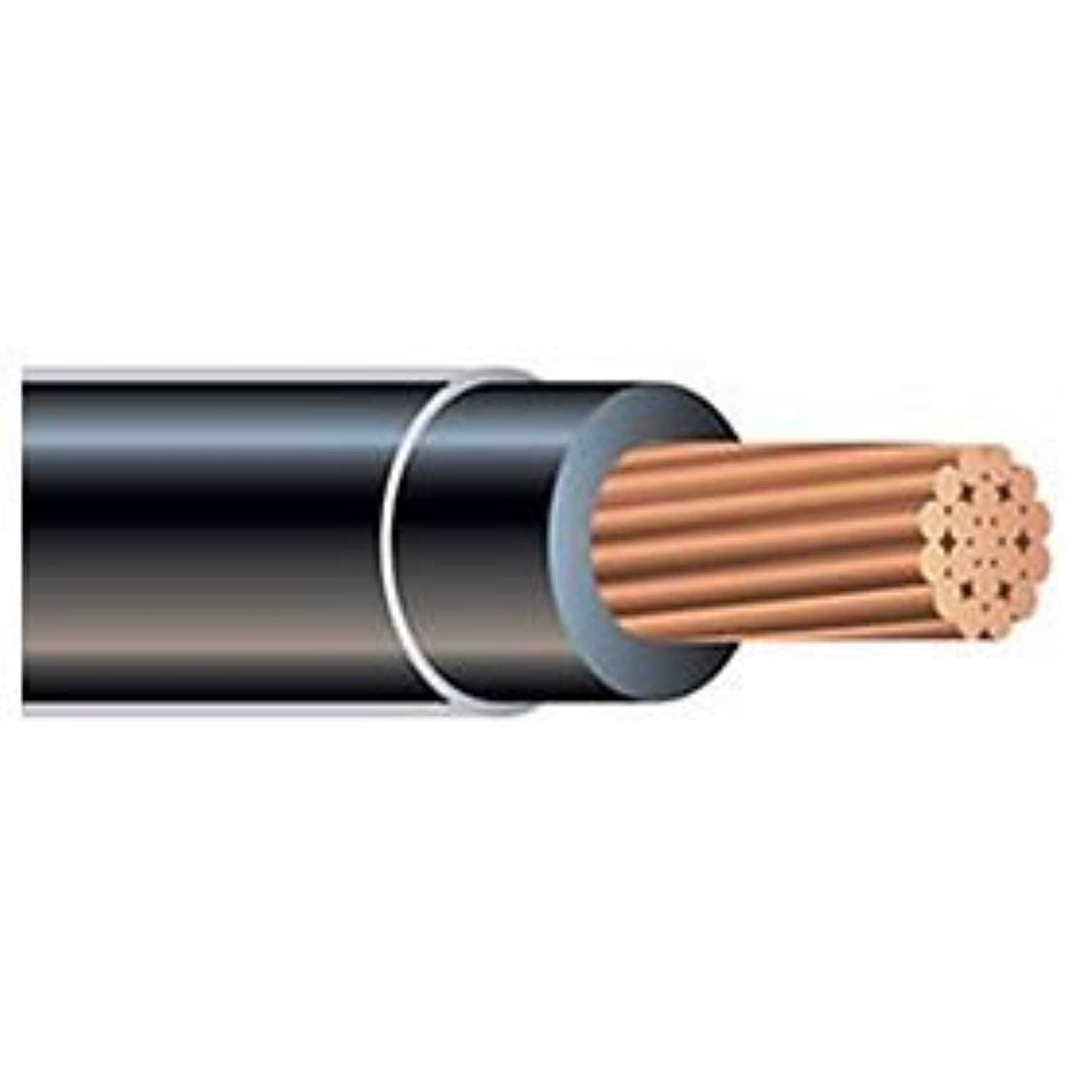 Stock Wire 2 awg 19-stranded thhn black copper building wire - Shop Hardware Tools Online Store