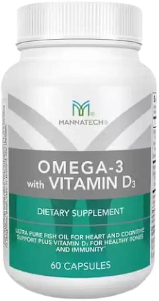 Mannatech Omega-3 with Vitamin D3 for Bone, Heart Health and Cognitive Support, Made of Pure Fish Oil - Kansas Nuitrition - HNZSDS