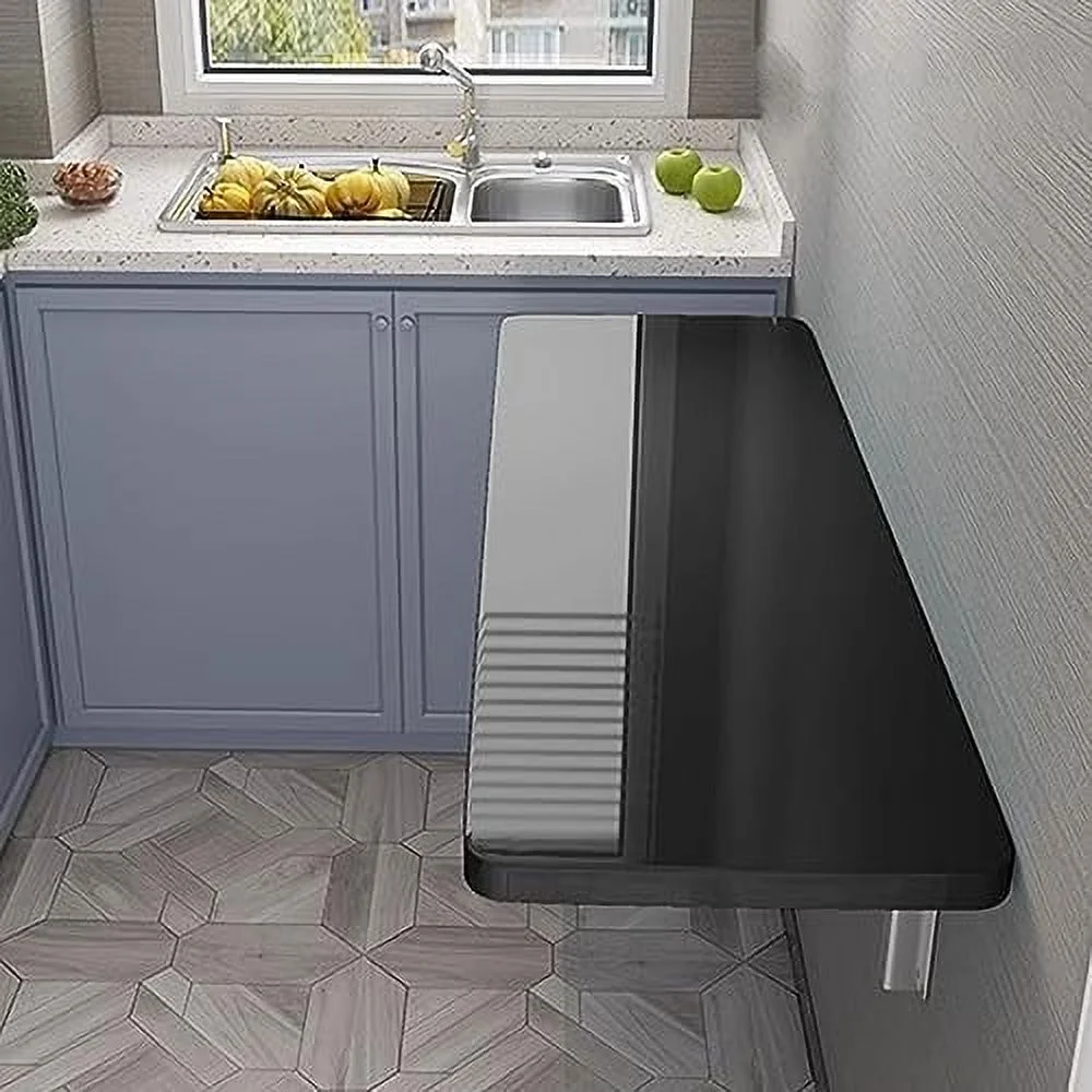RUNFAYBIU Wall Mounted Folding  Heavy Duty Wall Mounted Table with Bracket  for Laundry Room  Kitchen  Home   Kitchen &amp