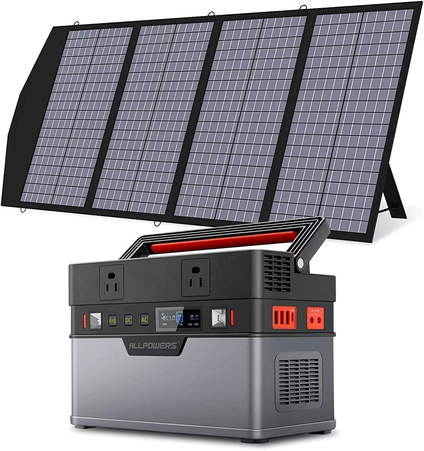 ALLPOWERS S700 Solar Generator Kit, 700W 606Wh Portable Power Station with SP029 140W Foldable Solar Panel for Camping, CAPA