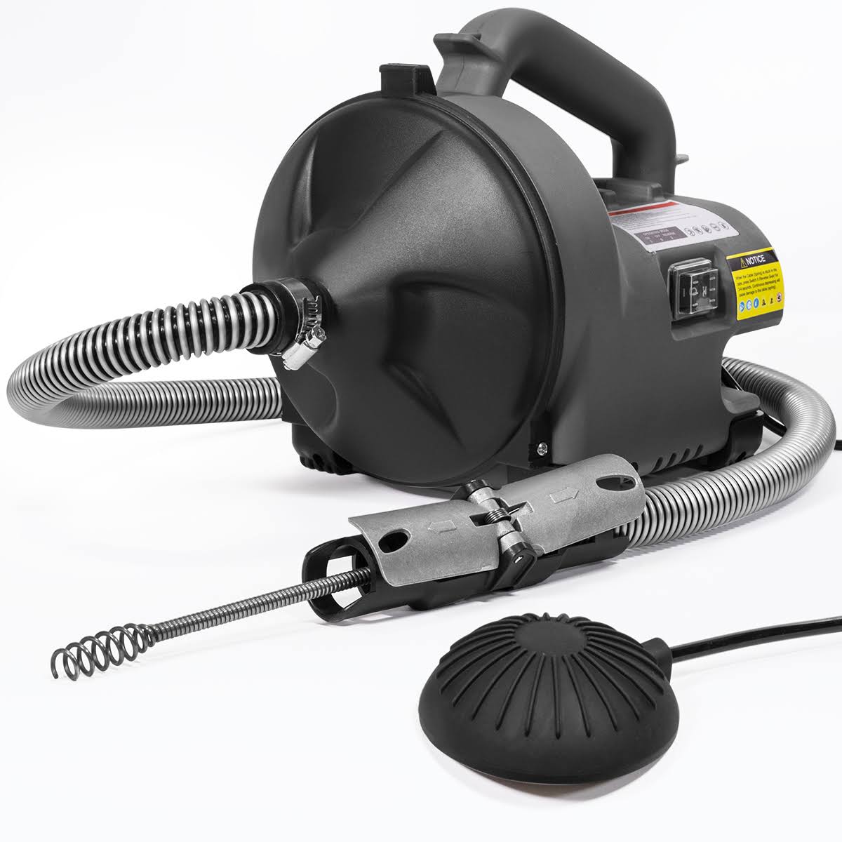 Xtremepowerus 30&ft Drain Auger Machine Snake Sink Clog Pipe Cleaner 1000W 3/4x22 to 1/2x22 Autofeed Control Foot Switch, Grey 4