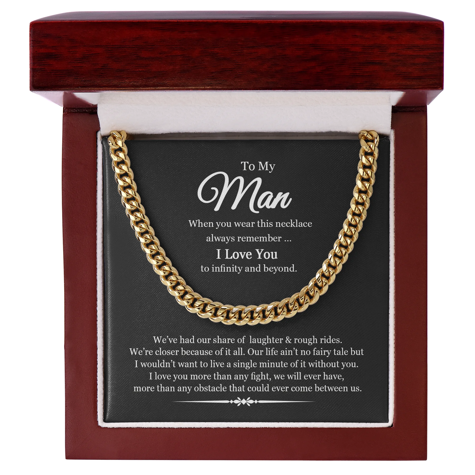 Custom Giant Yellow Gold Male Link Chain Necklace for Husband, Gift for Adult