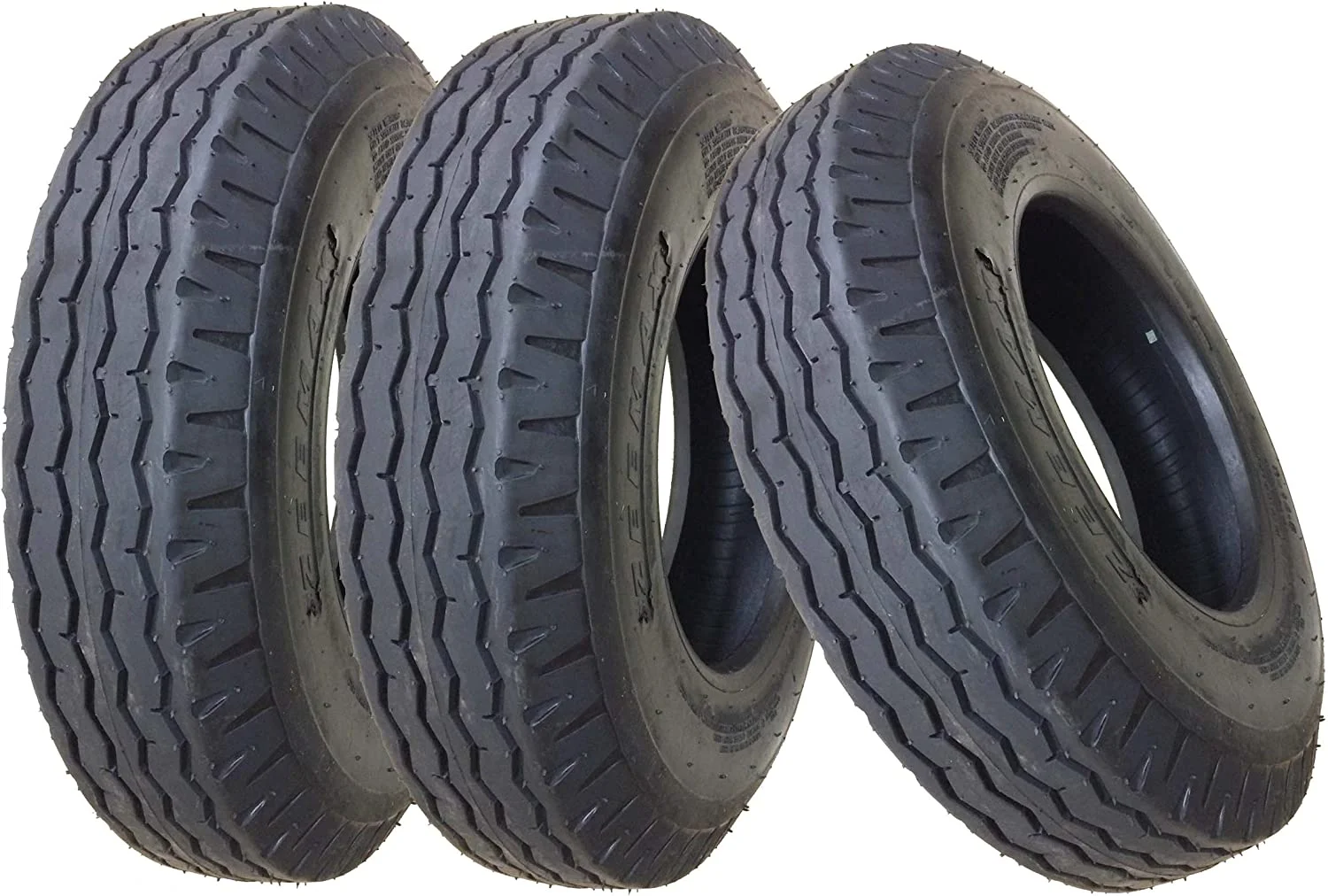 Set 3 ZEEMAX Heavy Duty Trailer Tires 7-14.5 12 Ply Load Range F