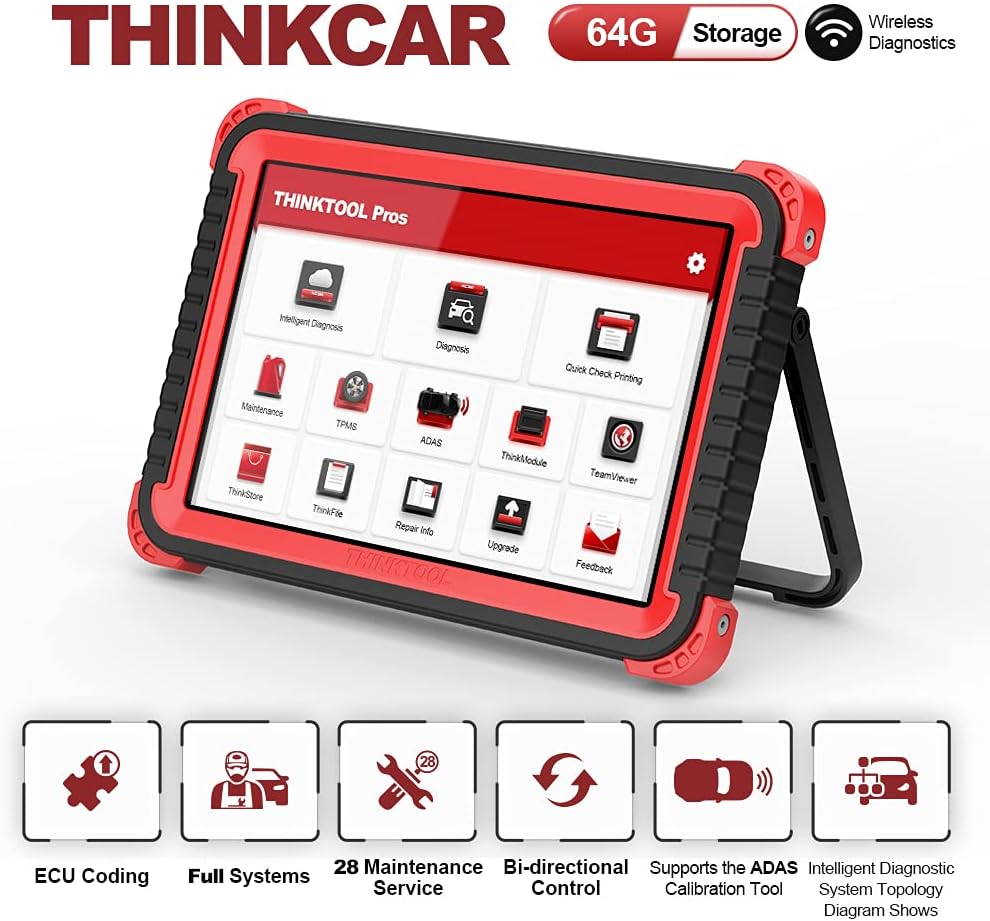 Thinkcar Thinktool Pros Bi-Directional Scanner Full Systems Diagnostic Scan Tool, 31+ Reset Functions, Key Matching, ECU Coding,AutoAuth for FCA SGW
