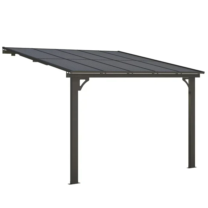 Aecojoy 10 ft x 10 ft Adjustable Height Wall Mounted Outdoor Gazebos Pergola