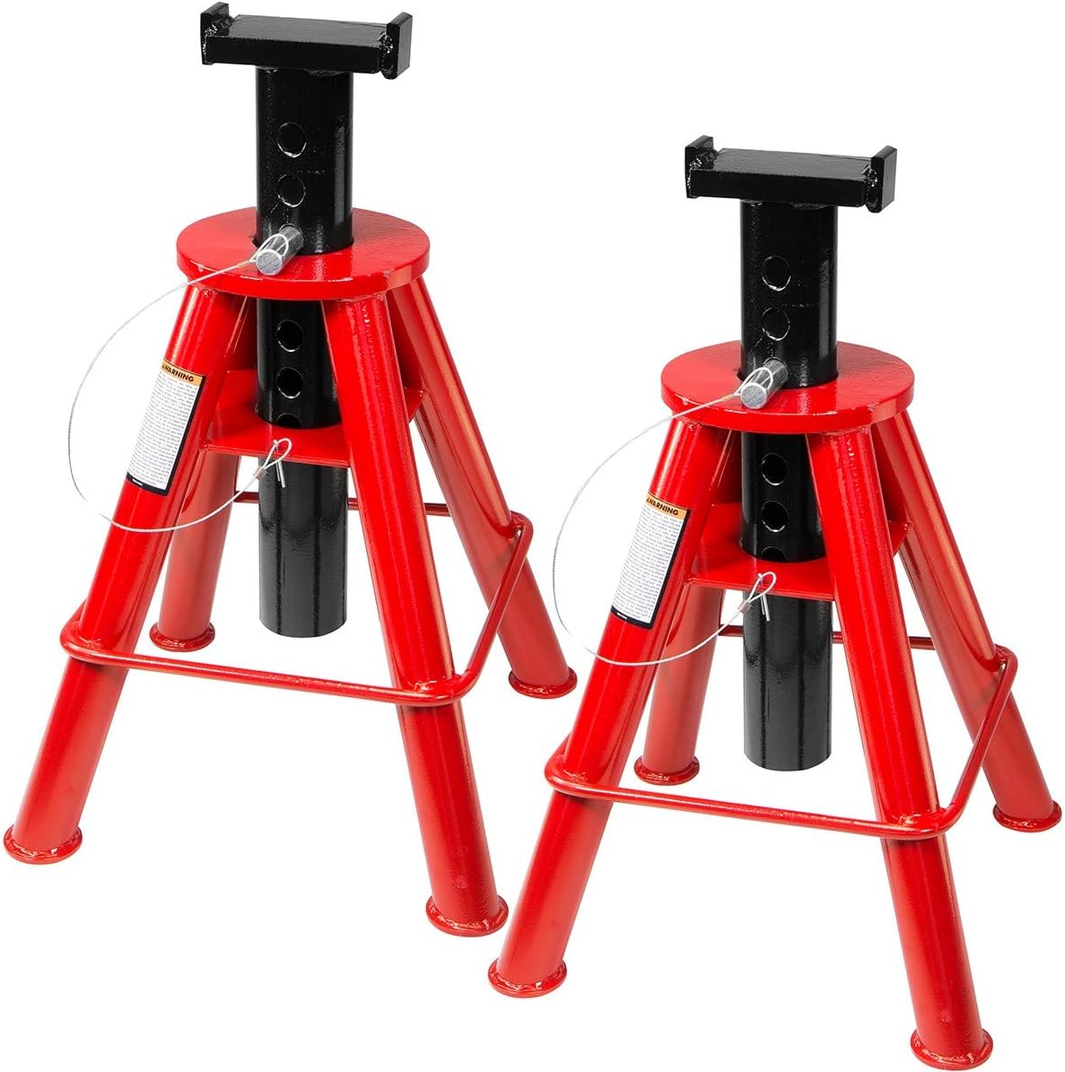 Stark Set of 2PCS 10-Ton High Jack Stand Pin Type Stand 10-Ton (20,000 lb) Capacity 18-1/2" to 30" Adjustable Height