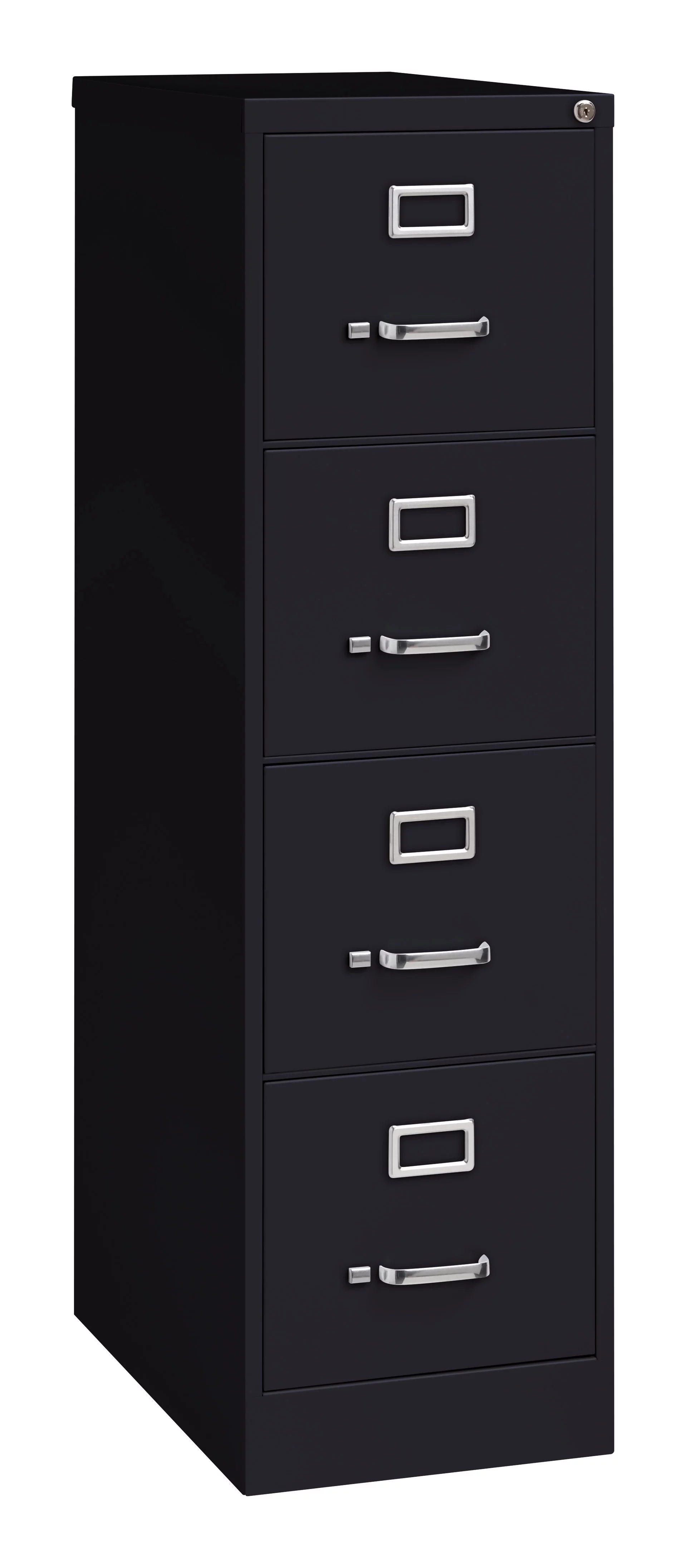 Hirsh 25" Deep 4 Drawer Letter Width Metal Vertical File Cabinet, Commercial Grade, Black