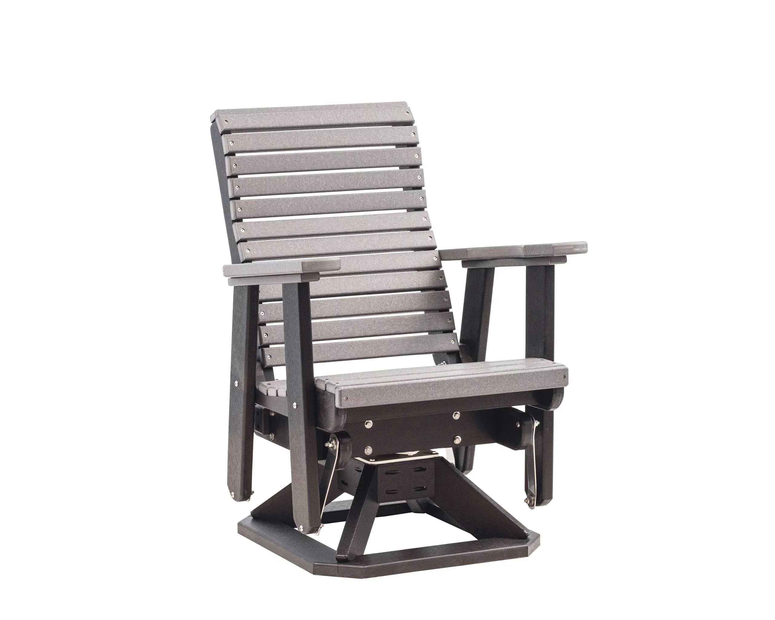 Anchor Bay Amish Crafted Poly Outdoor Swivel Glider, Dark Gray on Black