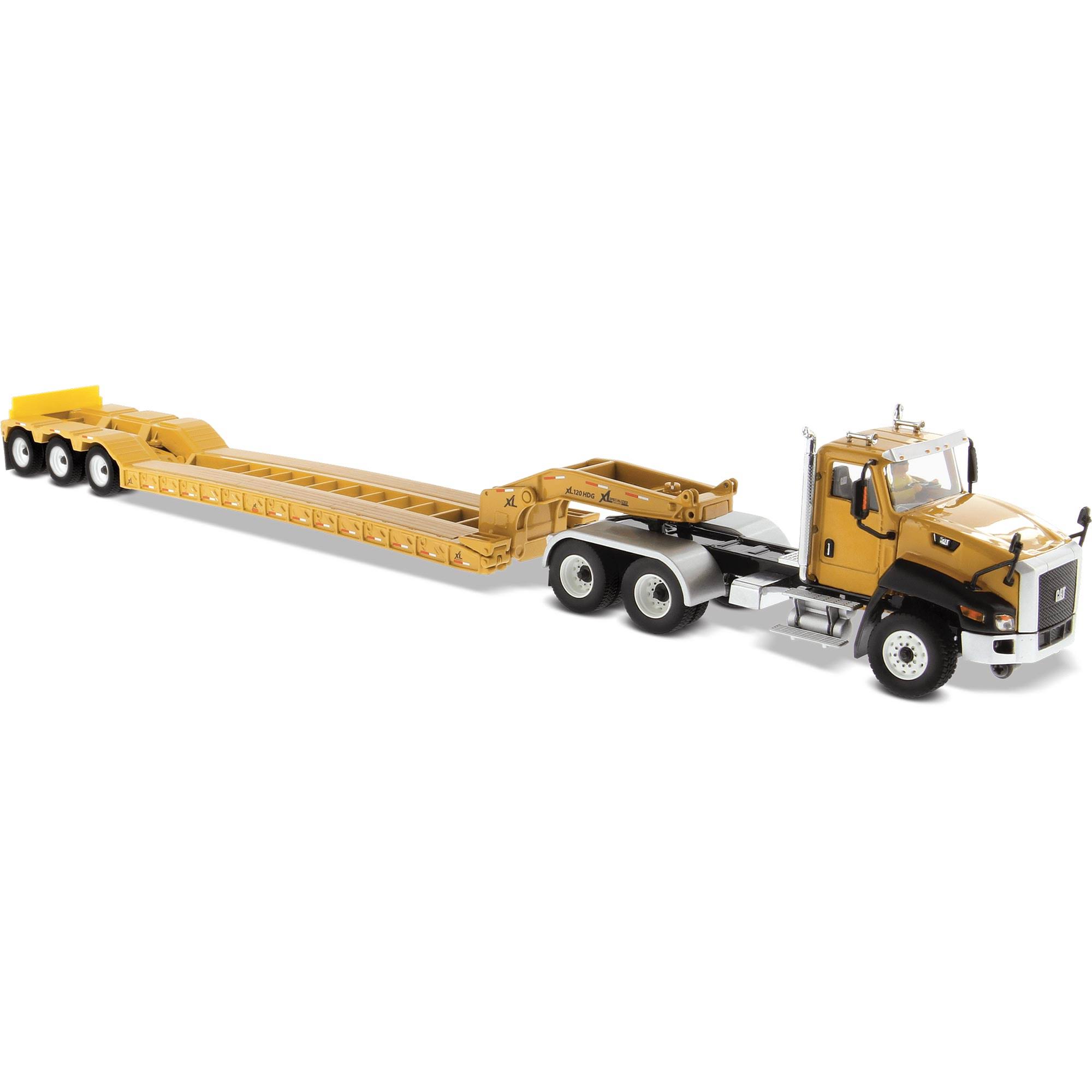 Diecast Masters Cat Caterpillar CT660 Day Cab with XL 120 Low-Profile HDG Lowboy Trailer and Operator Core Classics Series 1/50