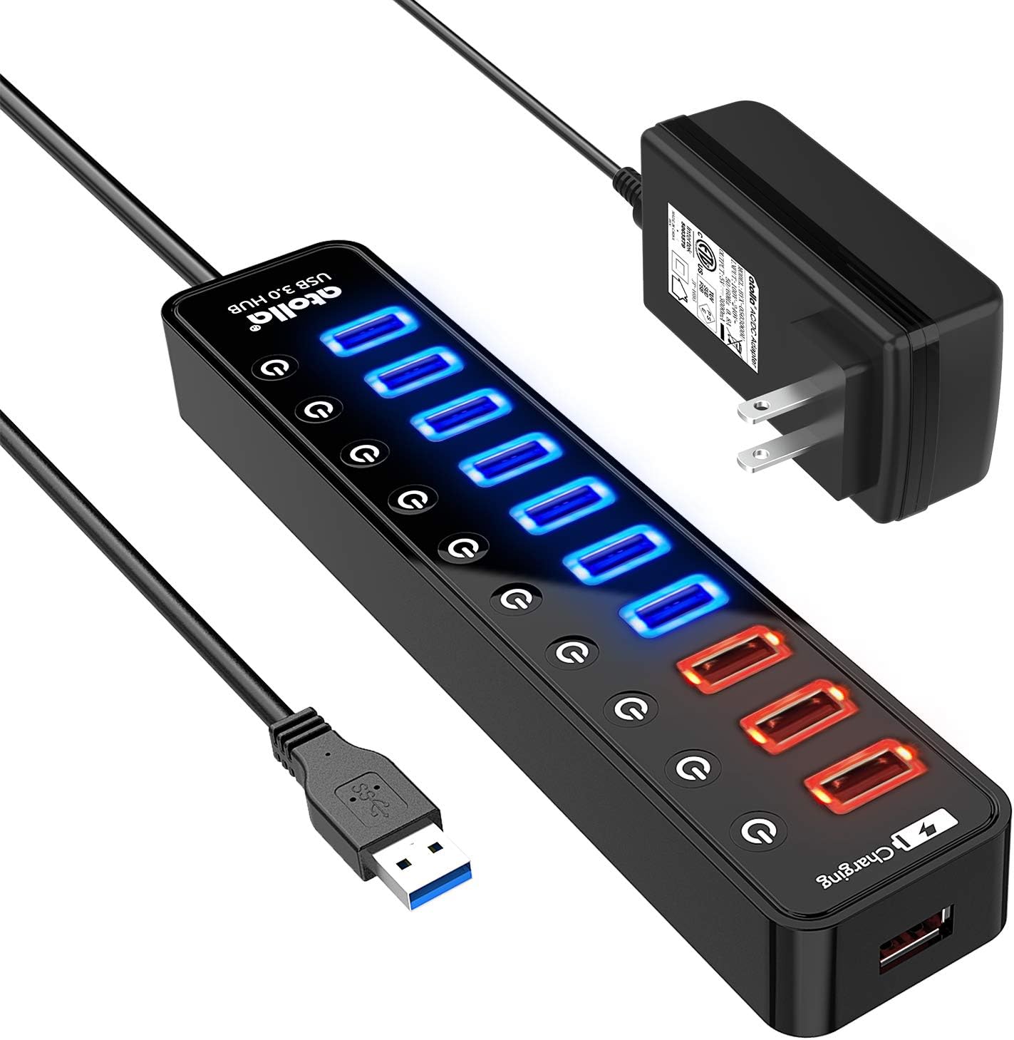Powered USB 3.0 Hub, Atolla USB 3.0 Data Hub 11 Ports