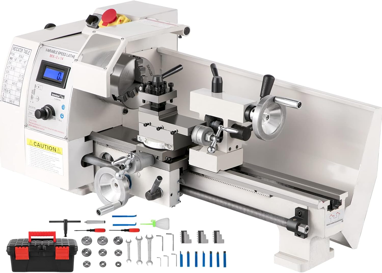 VEVOR Mini Metal Lathe 8"x14", Mini Lathe Machine 2250 PRM Variable Speed Change, Precision Mini Lathe 650W Metal Working Lathe, Small Metal Lathe