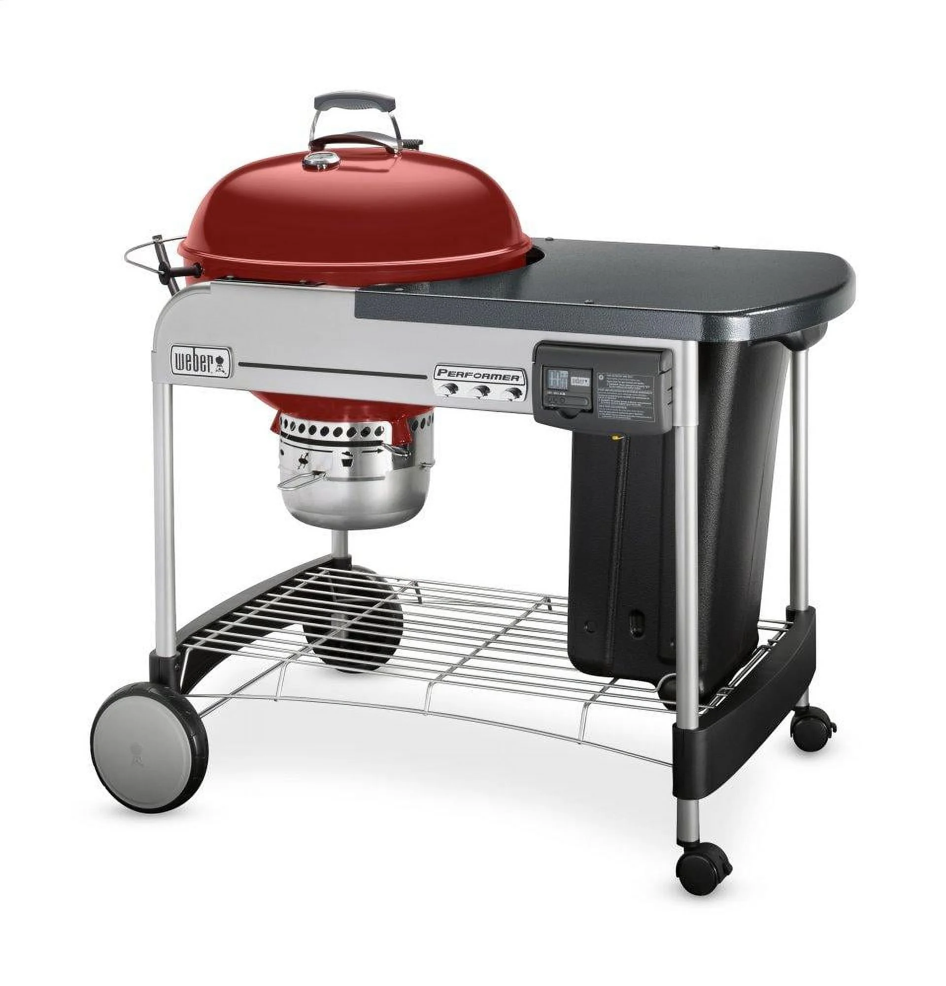 Weber 15503001 Performer Deluxe Charcoal Grill, Crimson, 22 In. - Quantity 1