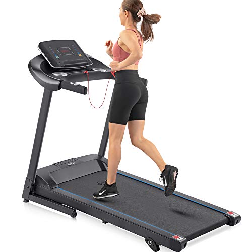 Merax Portable Treadmill for Home, 3.5HP Electric Motorized Running Machine with 10MPH Speed, Large Running Surface, 12 Programs, Speakers, Incline