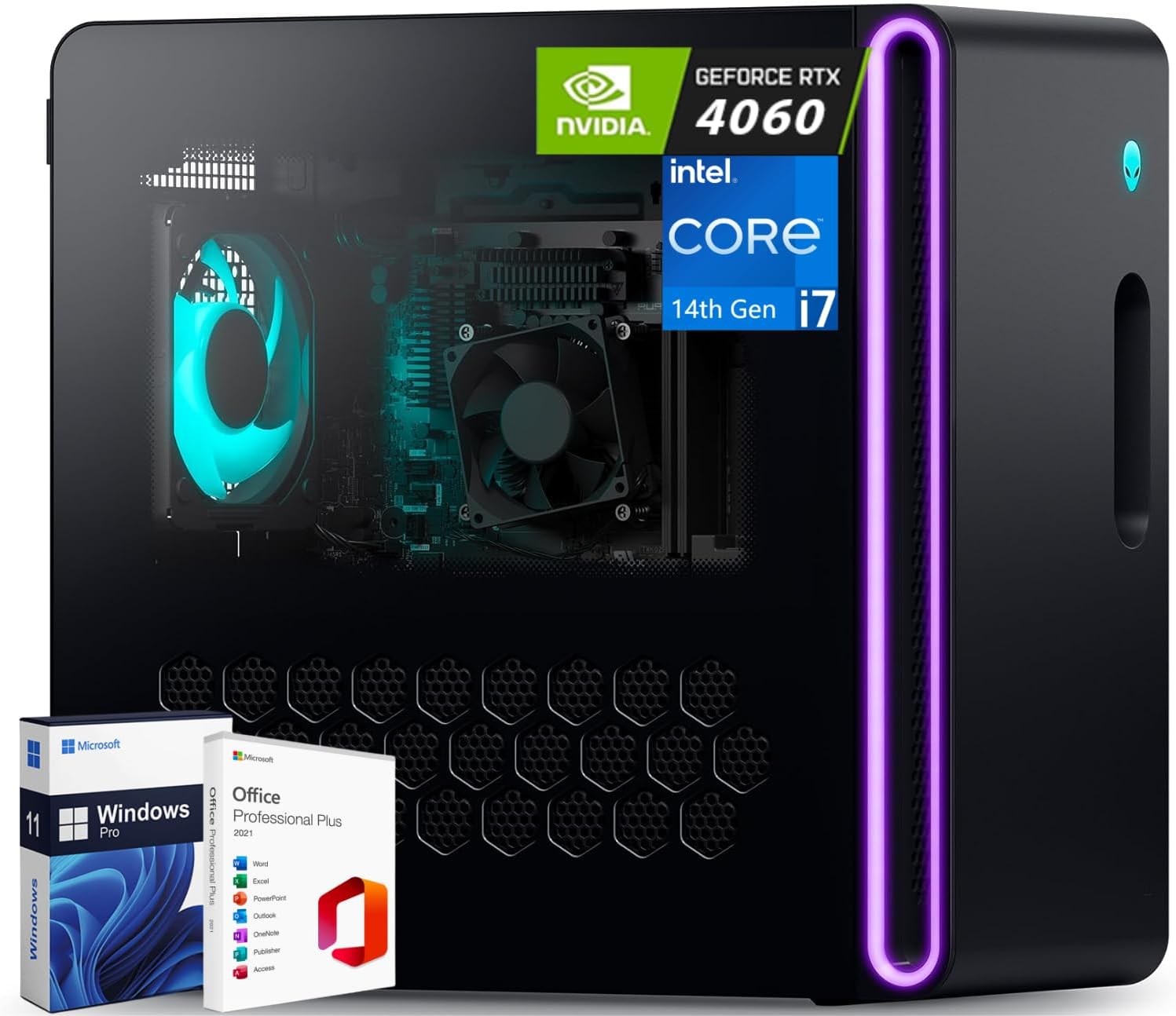 Alienware Aurora R16 Gaming Desktop 2024 Newest, 14th Gen Intel 20-core i7-14700F, GeForce RTX 4060 8GB GDDR6,16GB DDR5, 1TB SSD, 2TB HDD, Wi-Fi 6E