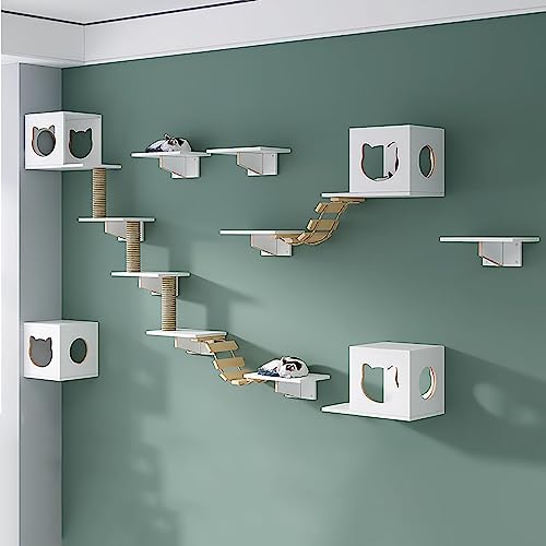 Cat Wall Furniture Set, Solid Wood Cat Shelves,cat Shelves and Perches for Wall