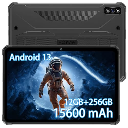 HOTWAV R7 Rugged Tablet Android 13, 15600mAh 10.1 Inch HD+ 12GB+256GB/(2TB TF) Waterproof Tablet PC